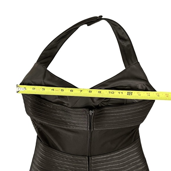 Cacheé Brown Halter Neck Ruched Mermaid Gown Formal Evening Dress Size 2 - Picture 11 of 14